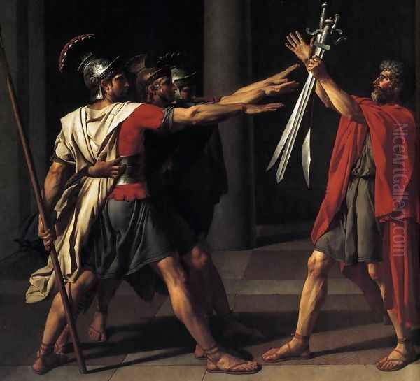 The Oath of the Horatii (detail 2) 1784 Oil Painting by Jacques Louis David