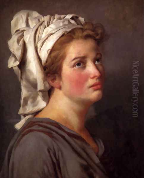 Portrait Of A Young Woman In A Turban Oil Painting by Jacques Louis David