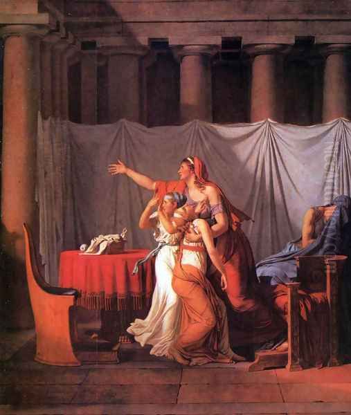 The Lictors Bring to Brutus the Bodies of His Sons (detail) Oil Painting by Jacques Louis David