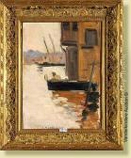 Pecheur A Venise Oil Painting by Enrique Martinez Cubells y Ruiz