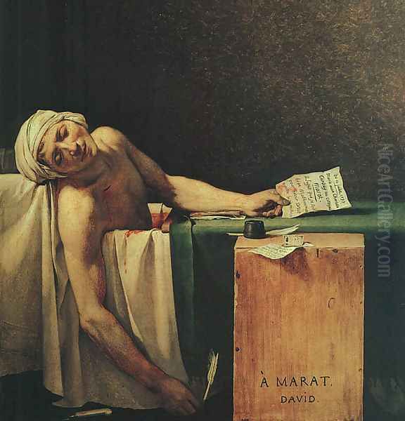 The Death Of Marat (detail 2) 1793 Oil Painting by Jacques Louis David