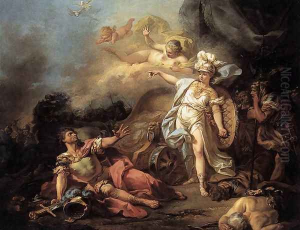 The Combat of Mars and Minerva 1771 Oil Painting by Jacques Louis David