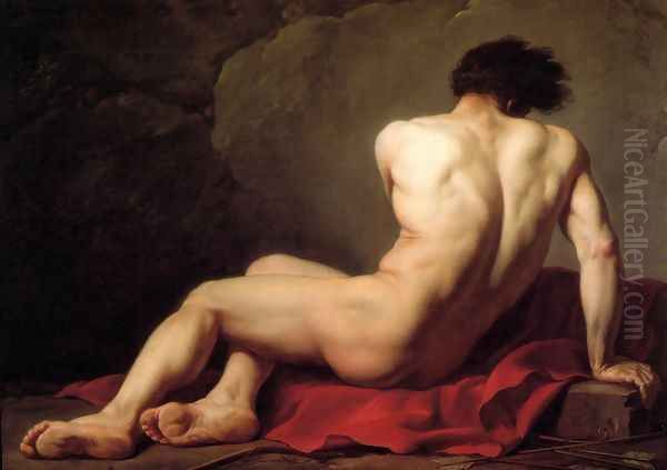 Male Nude Known As Patroclus Oil Painting by Jacques Louis David