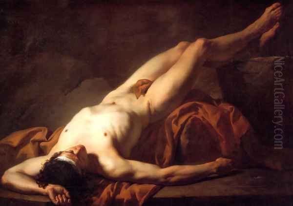 Male Nude known as Hector Oil Painting by Jacques Louis David