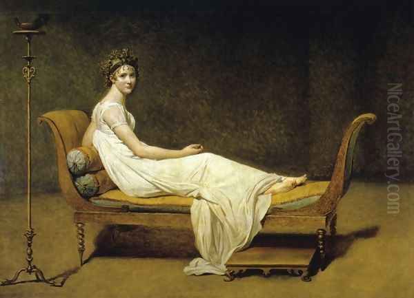 Juliette Recamier Oil Painting by Jacques Louis David