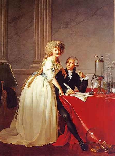 Portrait of Monsieur Lavoisier and His Wife Oil Painting by Jacques Louis David