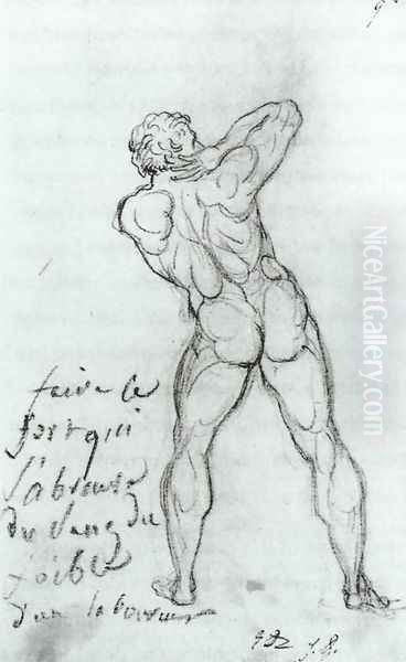 Study After Michelangelo 1790 Oil Painting by Jacques Louis David