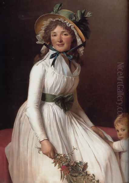 Portrait of Emilie Sériziat and her Son 1795 Oil Painting by Jacques Louis David