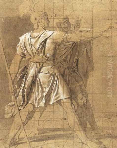 The Three Horatii Brothers Oil Painting by Jacques Louis David