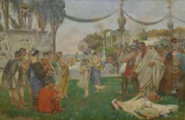 Roman Carnival Oil Painting by Filippo Martori Savini