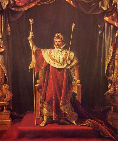 Portrait of Napoleon in imperial garb Oil Painting by Jacques Louis David