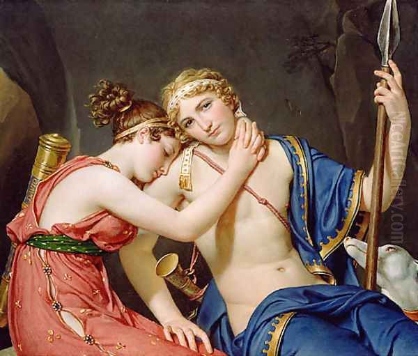 The Farewell of Telemachus and Eucharis Oil Painting by Jacques Louis David