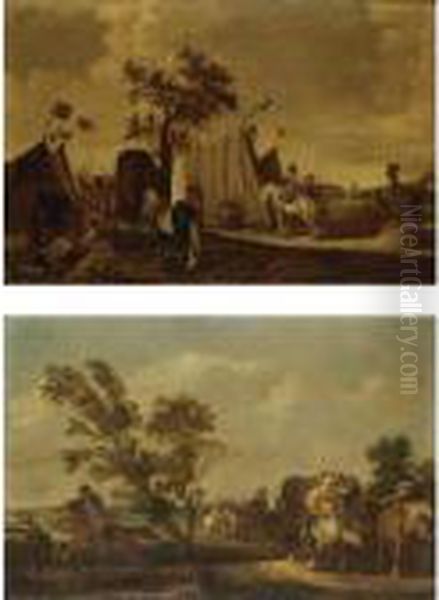 L'accampamentola Rapina Oil Painting by Jan the Younger Martszen