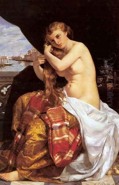 Venitienne A Sa Toilette Oil Painting by Jacques Louis David