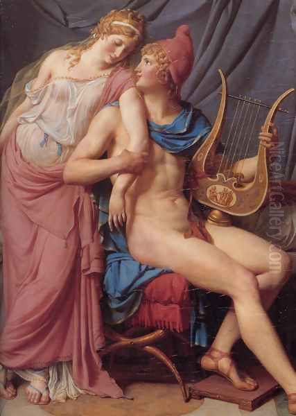 The Courtship of Paris and Helen [detail: 1] Oil Painting by Jacques Louis David