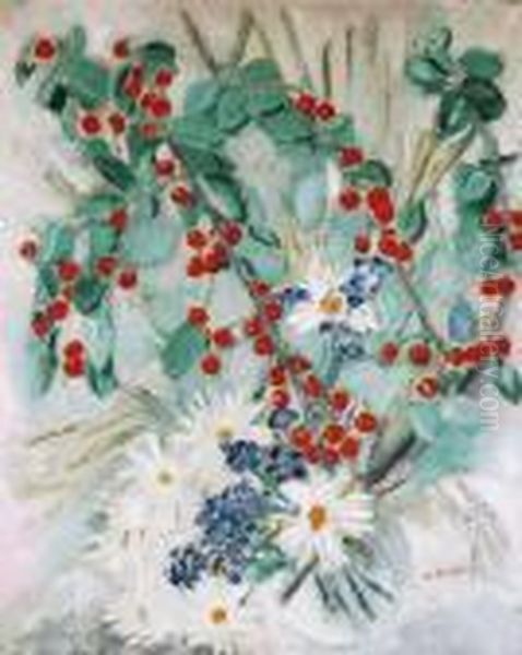 Bouquet Aux Branches De Cerisier Oil Painting by Jacqueline Marval