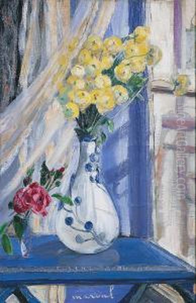 Vase De Fleurs Jaunes Oil Painting by Jacqueline Marval