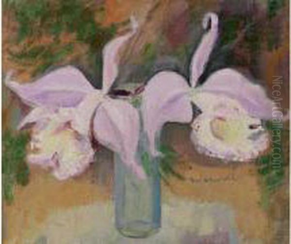 Bouquet D'orchidees Oil Painting by Jacqueline Marval