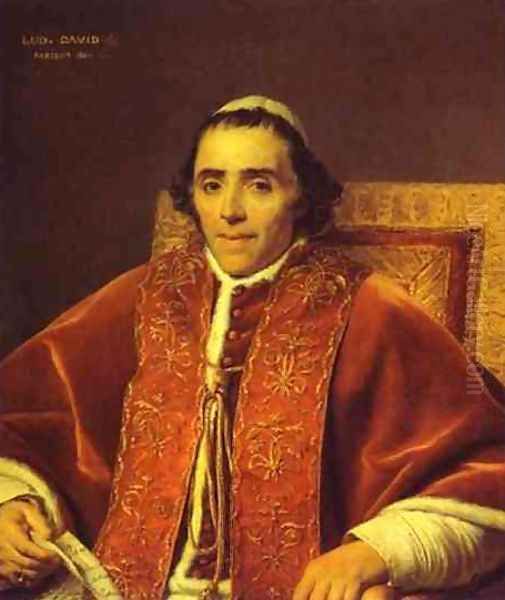 Portrait of Pope Pius VII Oil Painting by Jacques Louis David