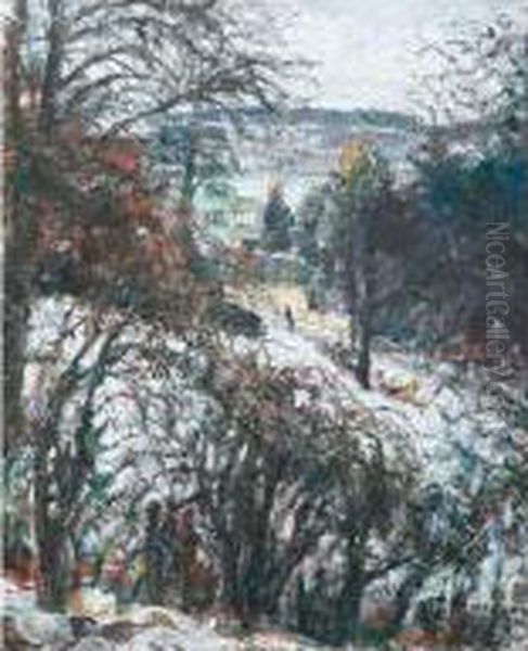 Wintertag Am Zurichsee, 1941/44 Oil Painting by Alfred Marxer