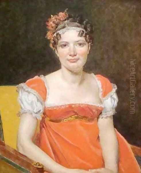 Laure Emile Felicite David Baronne Meunier Oil Painting by Jacques Louis David