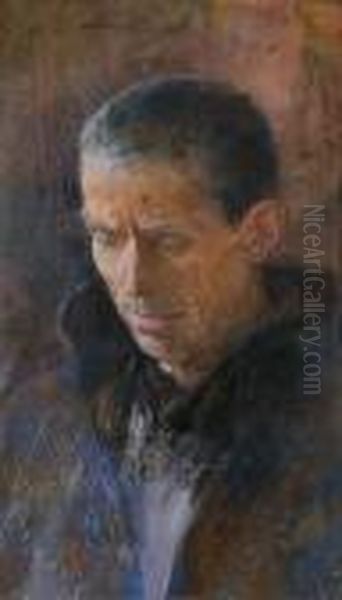 Retrato De Anciano Oil Painting by Arcadio Mas Y Fondevila