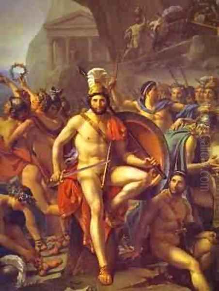 Leonidas At Thermopylae Detail 1814 Oil Painting by Jacques Louis David