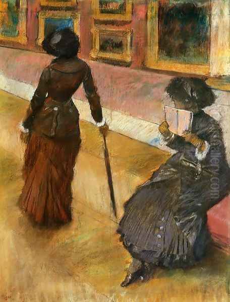 Mary Cassatt at the Louvre I Oil Painting by Edgar Degas