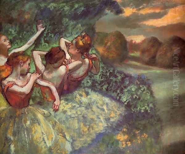 Four Dancers Oil Painting by Edgar Degas