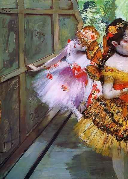 Ballet Dancers in Butterfly Costumes (detail) Oil Painting by Edgar Degas