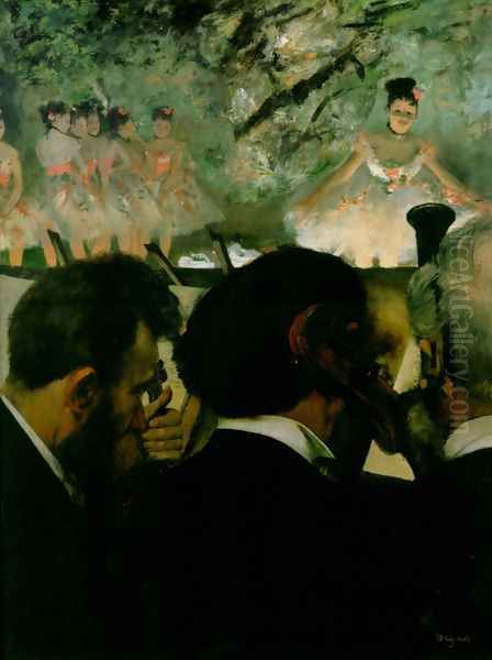 Orchestra Musicians Oil Painting by Edgar Degas