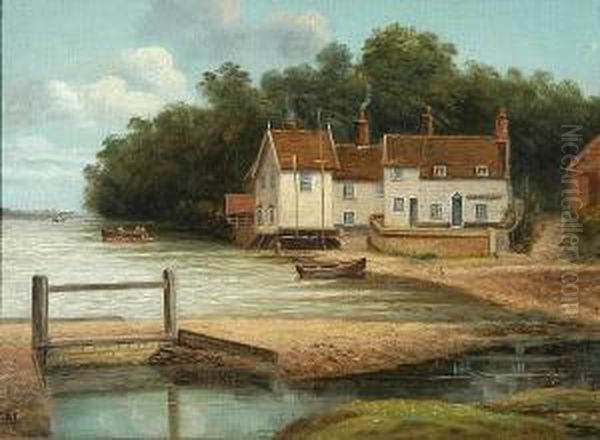 Pin Mill Oil Painting by Christopher Mark Maskell