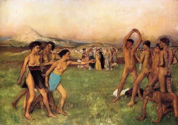 The Young Spartans Oil Painting by Edgar Degas