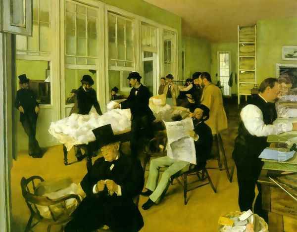 Portrait in a New Orleans Cotton Office 1873 Oil Painting by Edgar Degas