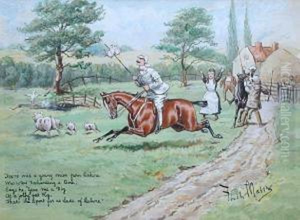 'there Was A Young Man From Lahore Who Votedfoxhunting A Bore Oil Painting by George Finch Mason