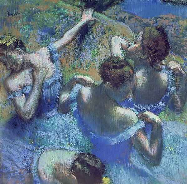 Blue Dancers, c.1899 Oil Painting by Edgar Degas