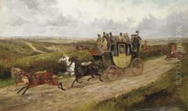 The London And Norwich Coach Oil Painting by George Finch Mason