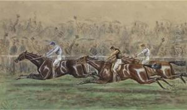 The Eclipse Stakes, Sandown Park Oil Painting by George Finch Mason