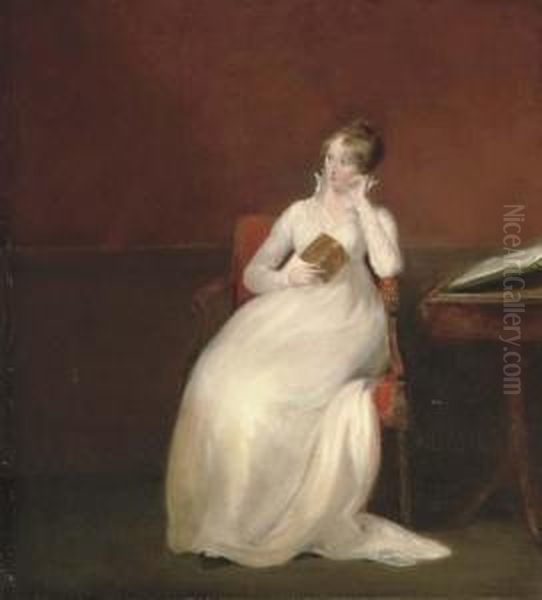 Portrait Of Marianne Langham Oil Painting by John James Masquerier