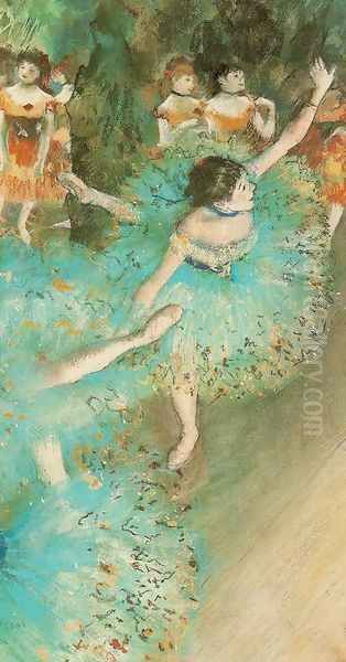 Green Dancer Oil Painting by Edgar Degas