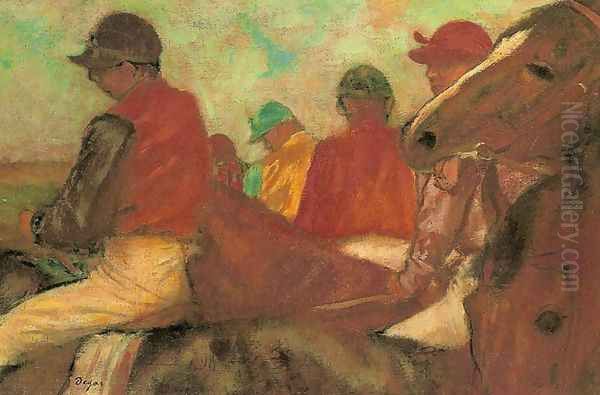 Horses with Jockeys Oil Painting by Edgar Degas