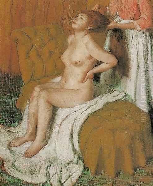 Woman Having Her Hair Combed Oil Painting by Edgar Degas