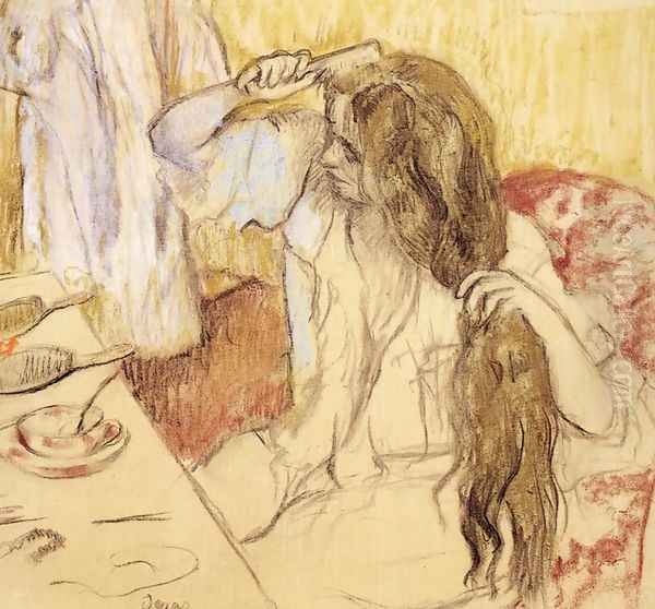 Woman At Her Toilet Oil Painting by Edgar Degas