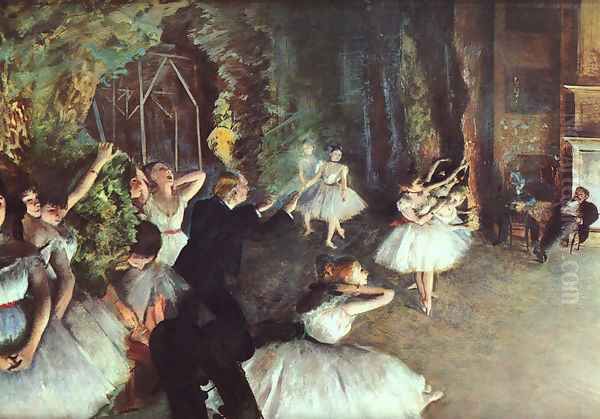 Rehearsal on the Stage 1878-79 Oil Painting by Edgar Degas