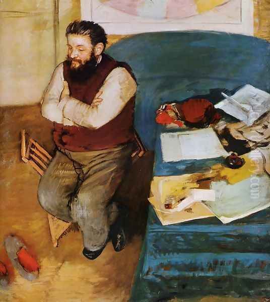 Diego Martelli Oil Painting by Edgar Degas