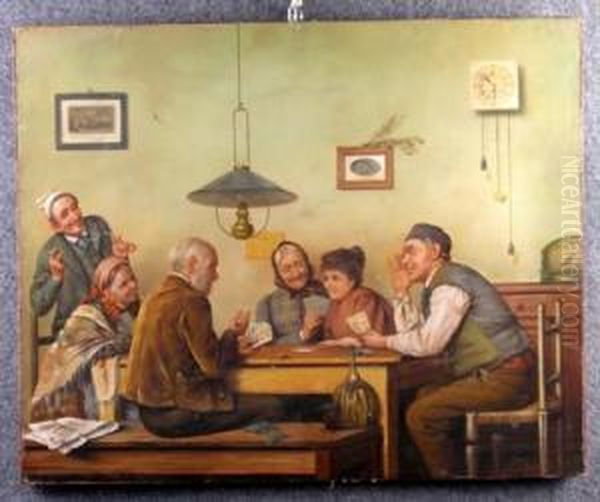 'scena D'interno'' Oil Painting by Pompeo Massini