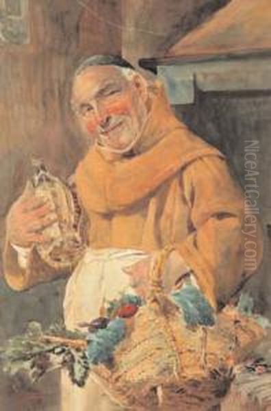 Frate Cuciniere Oil Painting by Pompeo Massini