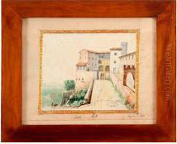 Veduta Del Castello Di Azeglio Oil Painting by D'Azeglio Massimo