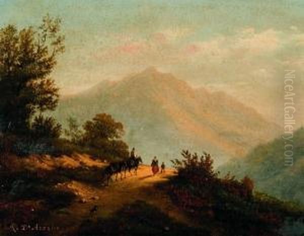 Paesaggio Montano Con Figure Oil Painting by D'Azeglio Massimo