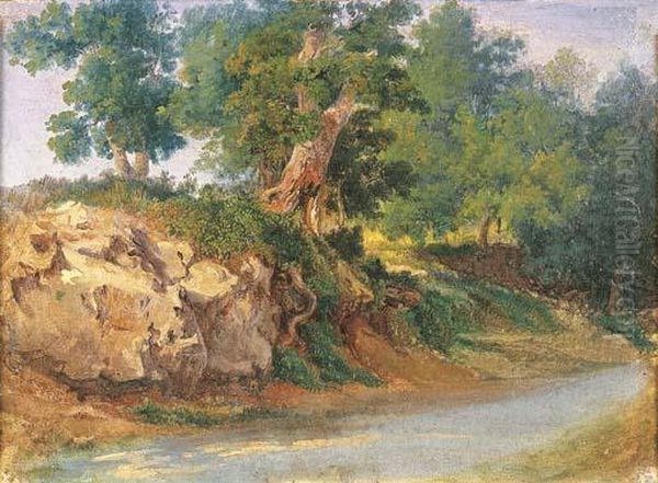 Paesaggio Con Alberi E Torrente Oil Painting by D'Azeglio Massimo